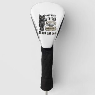 Black Cat Dad Vintage Engraving T-Shirt Design_1 Golf Head Cover