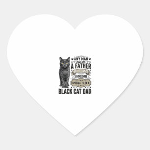Black Cat Dad Vintage Engraving T-Shirt Design_1 Heart Sticker