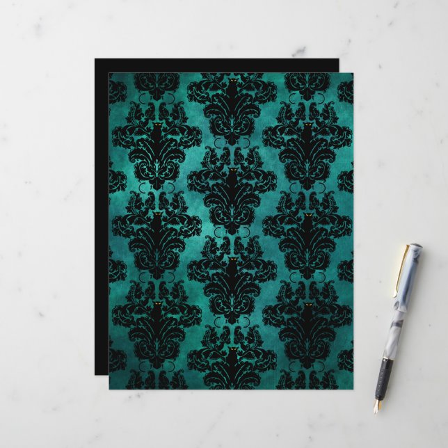 Black Cat Damask  (Front/Back In Situ)
