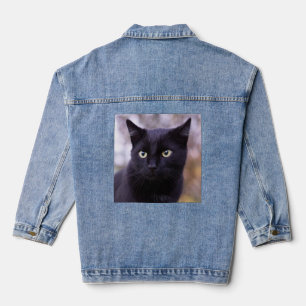 black cat denim jacket