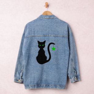 Black Cat Denim Jacket