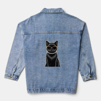 Black Cat Denim Jacket