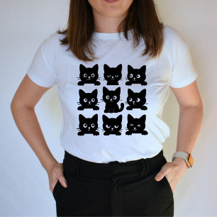 Black Cat Design Elegant and Playful Art for Cat T T-Shirt
