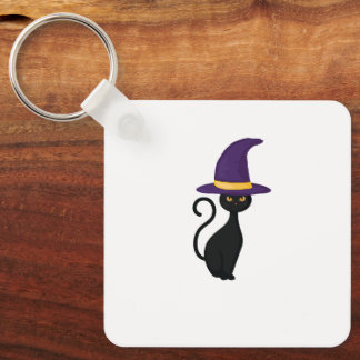 Black Cat Design | Halloween | Cat Lovers KeyChain