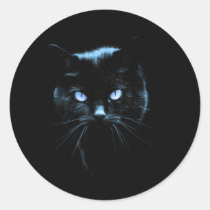 Black Cat Design Realistic Cats Eyes Cool Pet Or Classic Round Sticker