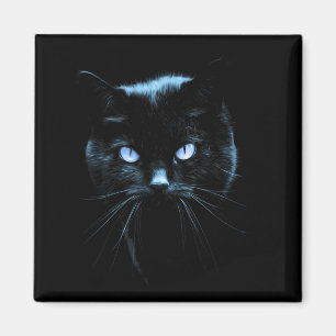 Black Cat Design Realistic Cats Eyes Cool Pet Or Magnet