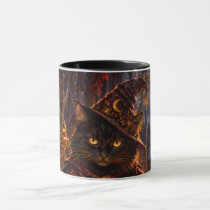 Black Cat Dungeon Master Fantasy Art Mug
