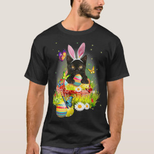 Black Cat Easter Day Bunny Eggs Costume Gift Mens T-Shirt