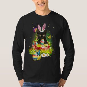 Black Cat Easter Day Bunny Eggs Costume Mens Women T-Shirt