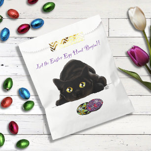 Black Cat Easter Eggs Hunt Holiday Yellow Favour Bags