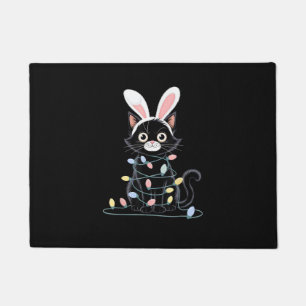 Black Cat Easter Pajama Funny Easter Decorations L Doormat