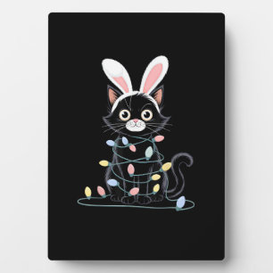 Black Cat Easter Pajama Funny Easter Decorations L Plaque