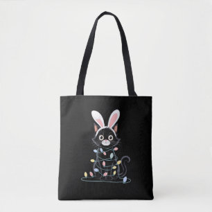 Black Cat Easter Pajama Funny Easter Decorations L Tote Bag