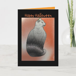 Black Cat Editable Halloween Card