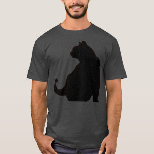Black Cat Elegant Profile Minimalist Silhouette T-Shirt