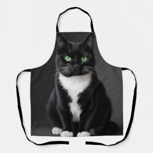 Black Cat Emerald Eyes Apron