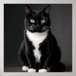 Black Cat Emerald Eyes Poster