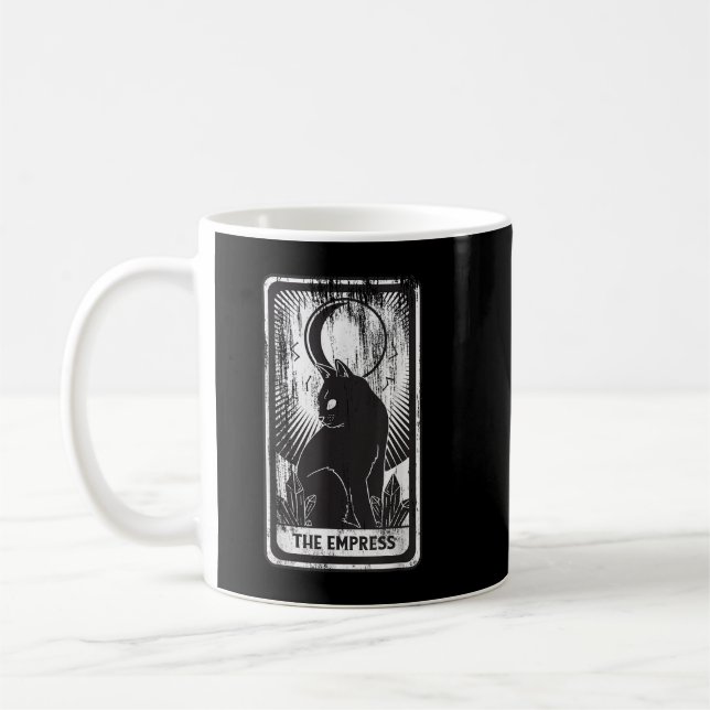 Black Cat Empress Tarot Card  Coffee Mug (Left)