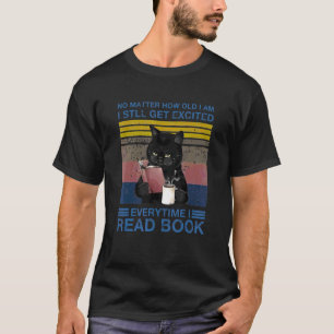 Black Cat Every Time I Read A Book Vintage T-Shirt