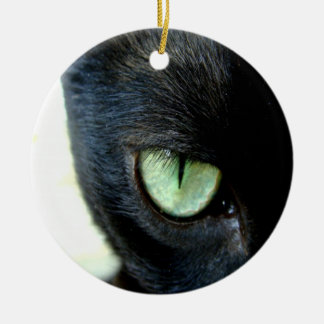 Black Cat Eye Ceramic Tree Decoration