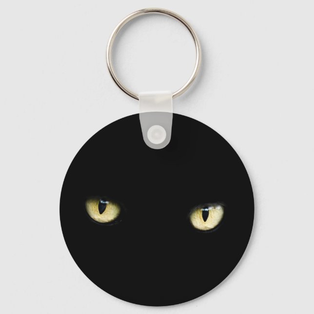 Black Cat Eyes | Cat Eye Macro Key Ring (Front)