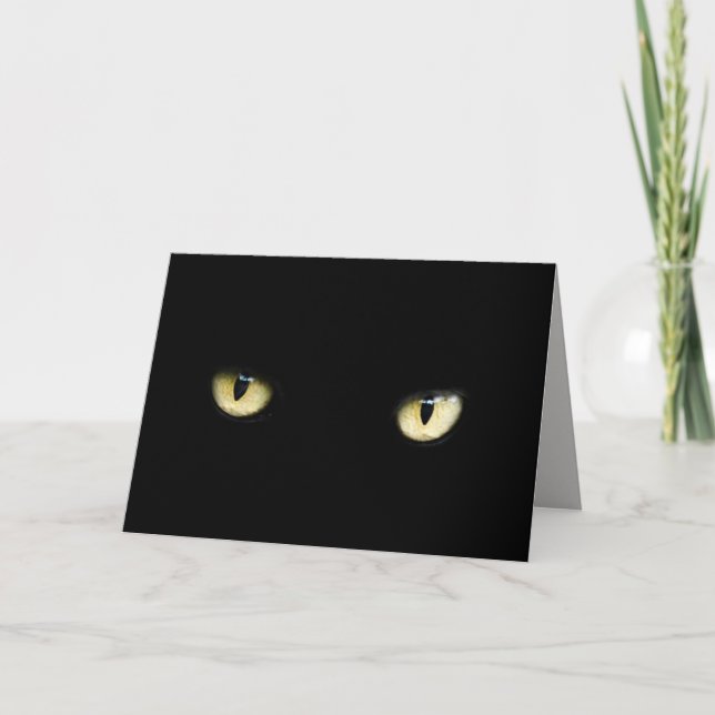 black cat eyes greeting card (Front)