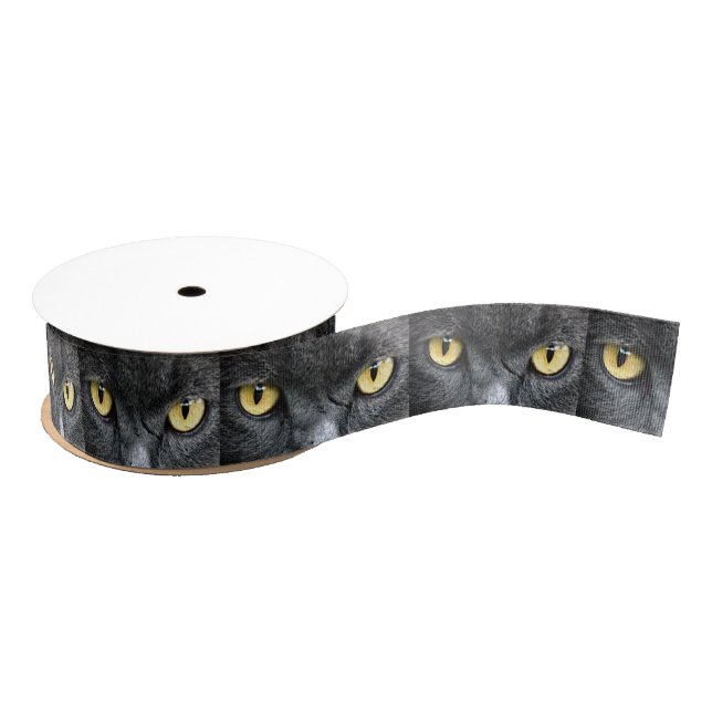 Black Cat Eyes Grosgrain Ribbon (Spool)