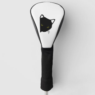 black cat eyes left golf head cover