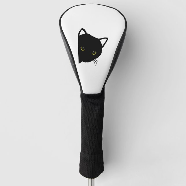 black cat eyes left golf head cover (Front)