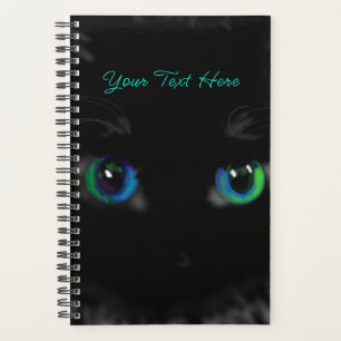 Black Cat Eyes Personalised Planner Your Text