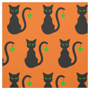Black Cat Fabric