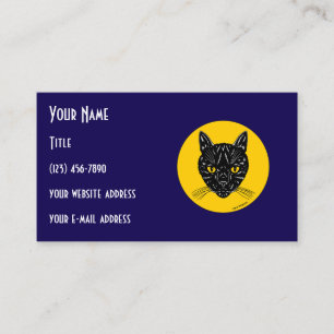 Black Cat Face Business Card