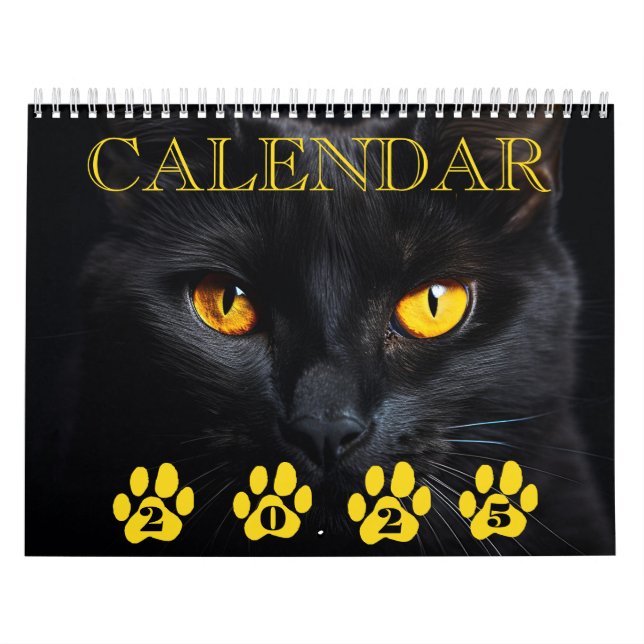 Black Cat Face Calendar with Notes (Cover)