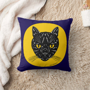 Black Cat Face Cushion