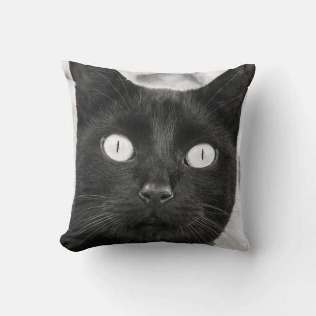 Black Cat Face Cushion (Front)