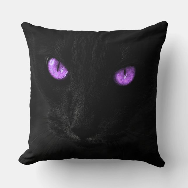 Black Cat Face Cushion (Front)