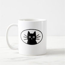 Black Cat Face Cute Minimalist | Kawaii Cat