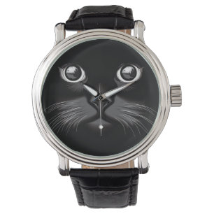 Black Cat Face Eyes Watch