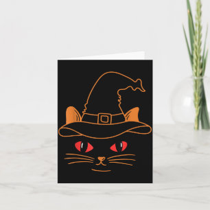 Black Cat Face Halloween Costume Card