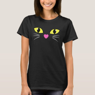 Black Cat Face  Kids Easy Black Cat Halloween Cost T-Shirt
