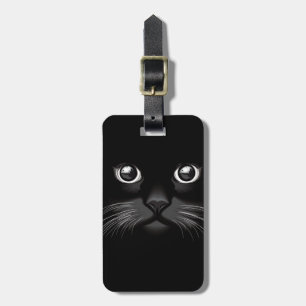 Black Cat Face Luggage Tag