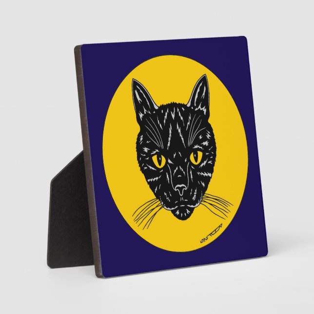 Black Cat Face Plaque (Front)