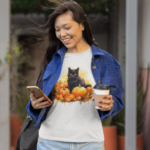Black Cat Fall  T-Shirt