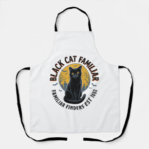 Black Cat Familiar Vintage Halloween Rescue Design Apron