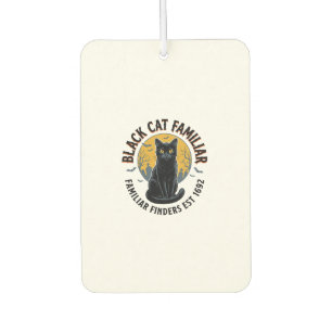 Black Cat Familiar Vintage Halloween Rescue Design Car Air Freshener
