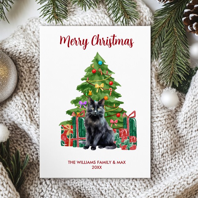 Black Cat Family Christmas Holiday Card (Creator Uploaded)