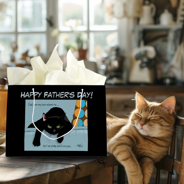 Black Cat Father's Day Large Gift Bag (Creator Uploaded)