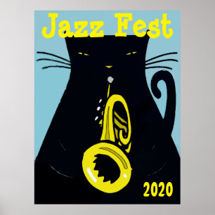 Black Cat Fest with Trumpet Poster