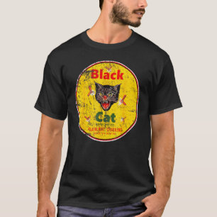 Black Cat Firecrackers Vintage Funny Cat T-Shirt