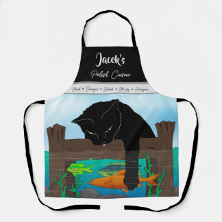 Black Cat Fishing, gray band Apron